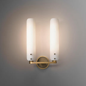 Alle White Shade 2-Head Wall Sconce 16"H