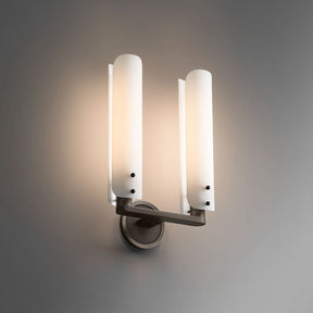 Alle White Shade 2-Head Wall Sconce 16"H