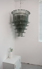 Elegant Leaf-Shaped Murano Glass Chandelier 27.6"