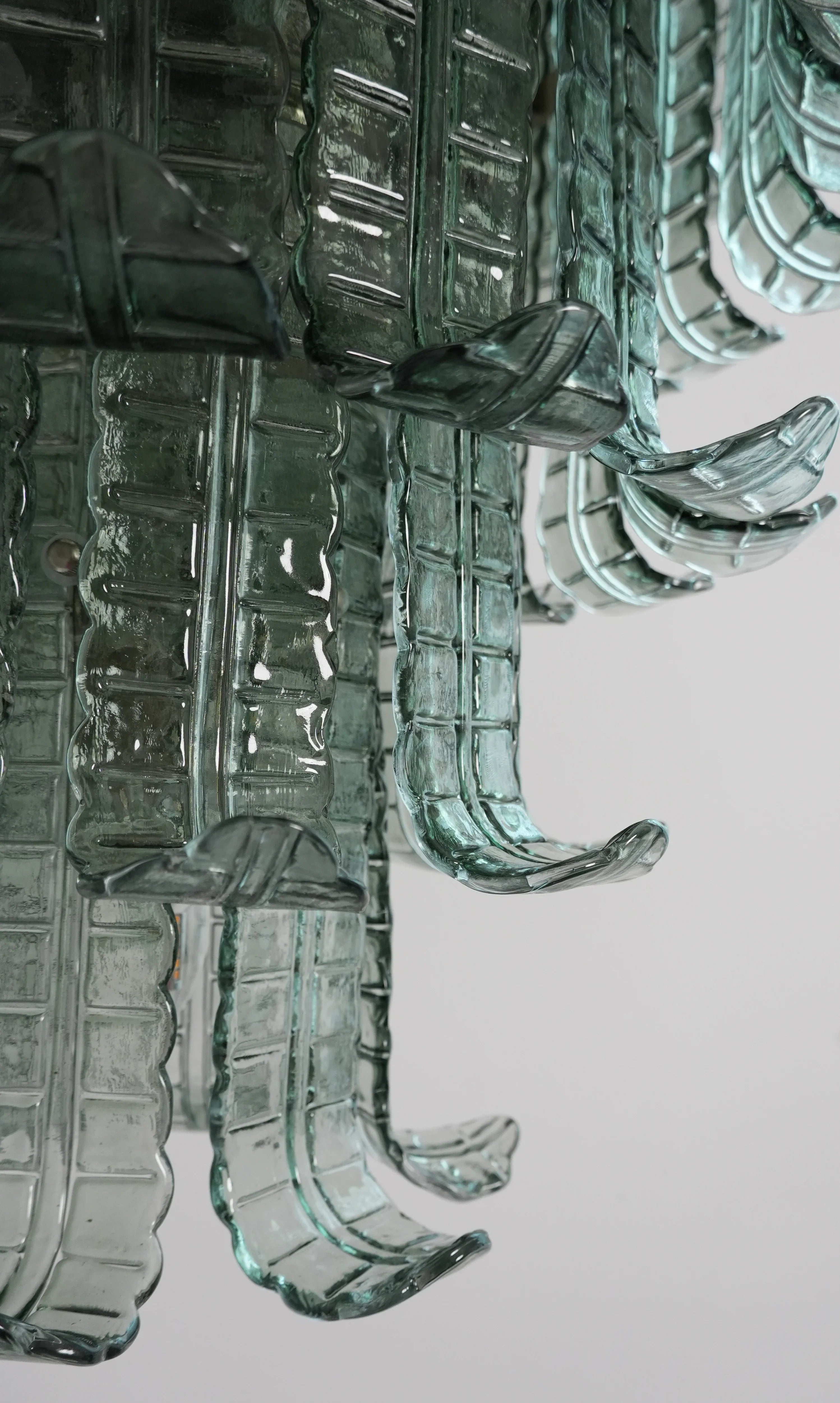 Elegant Leaf-Shaped Murano Glass Chandelier 27.6"