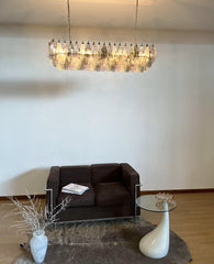 Elegant Multicolored Murano Poliedri Glass Chandelier 49"