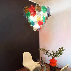 Elegant Murano Disc Multicolored Chandelier 27.6"