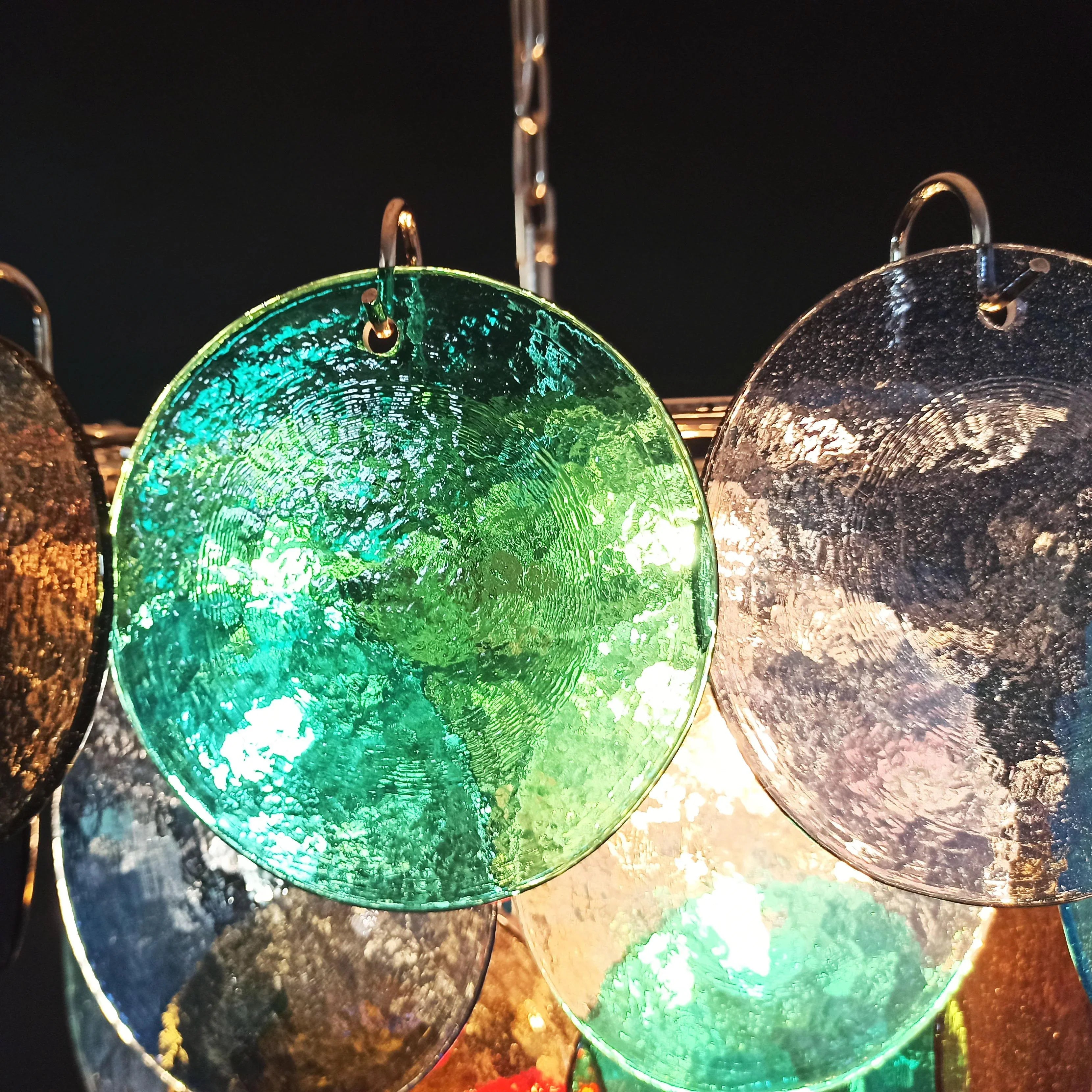 Elegant Murano Disc Multicolored Chandelier 27.6"