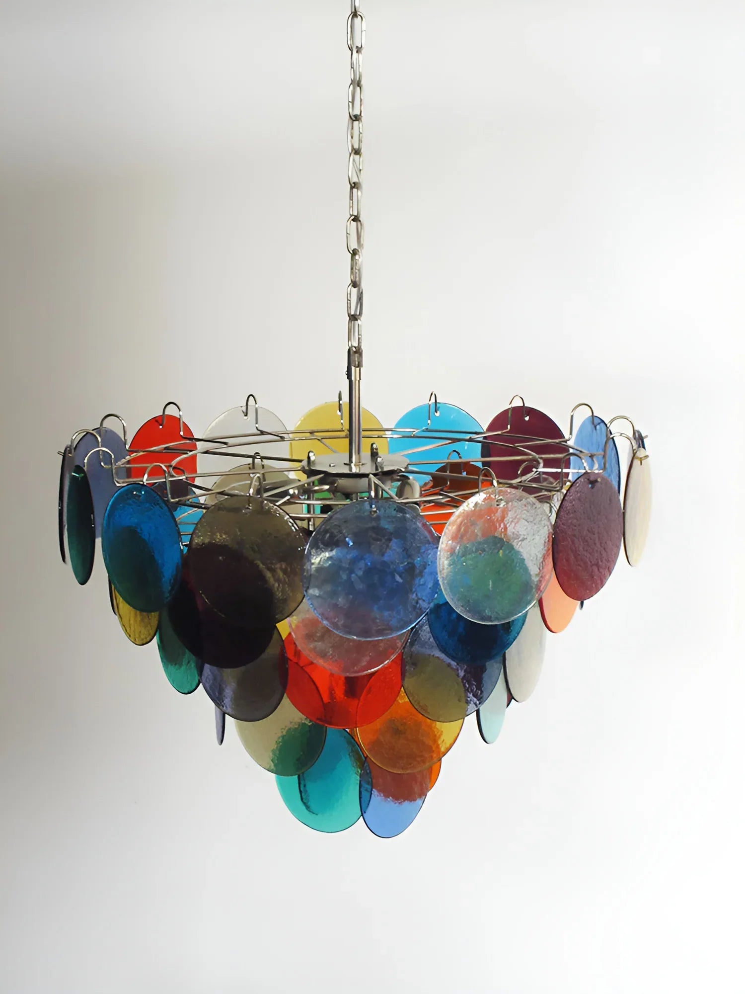 Elegant Murano Disc Multicolored Chandelier 27.6"