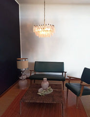 Elegant Murano Poliedri Pink Glass Chandelier 22"