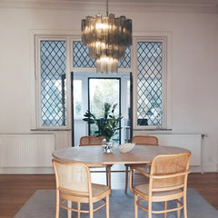 Elegant Smoke Murano Glass Tube Chandelier 25.6"