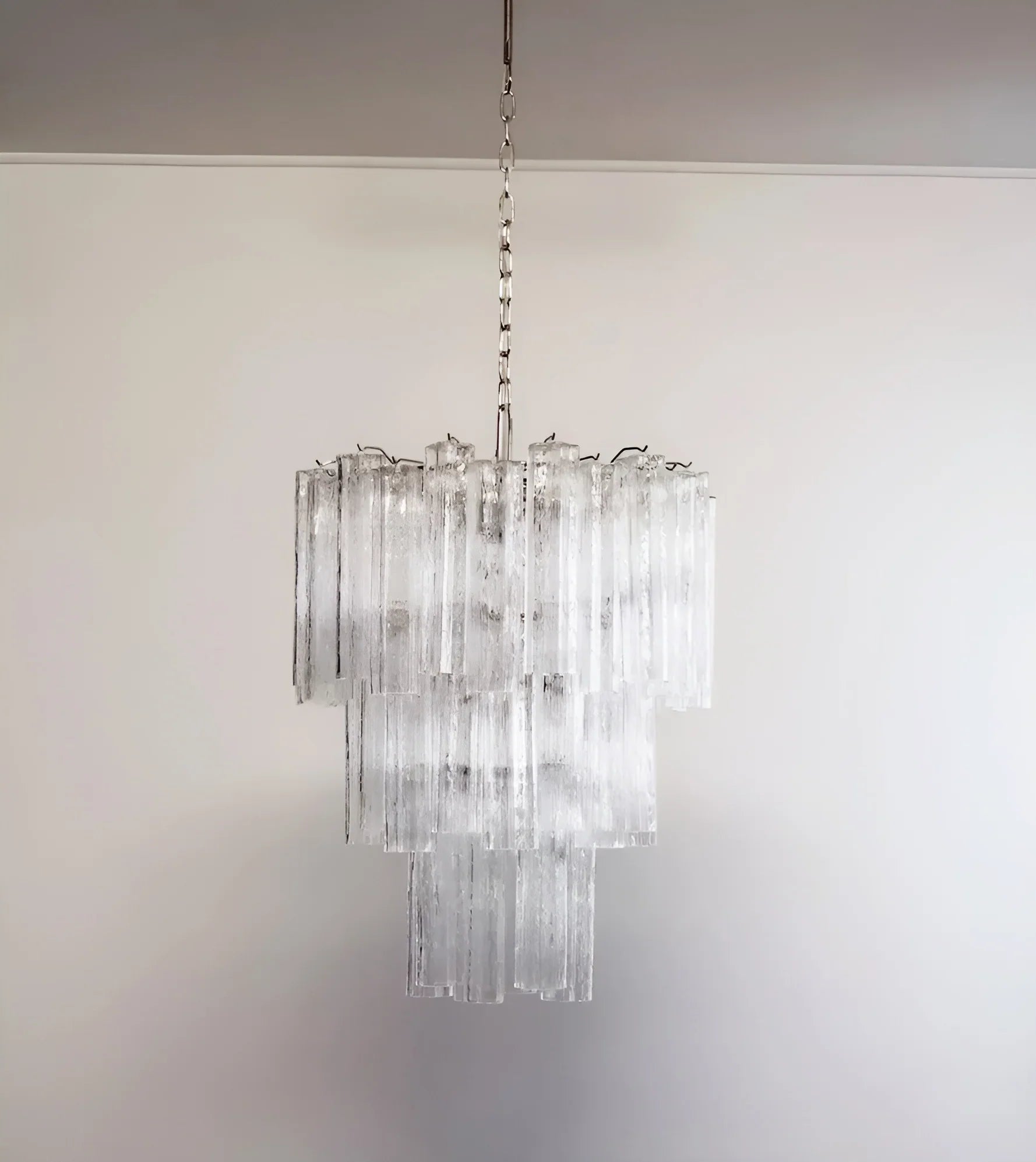 Elegant Transparent Murano Glass Tube Chandelier 25.6"