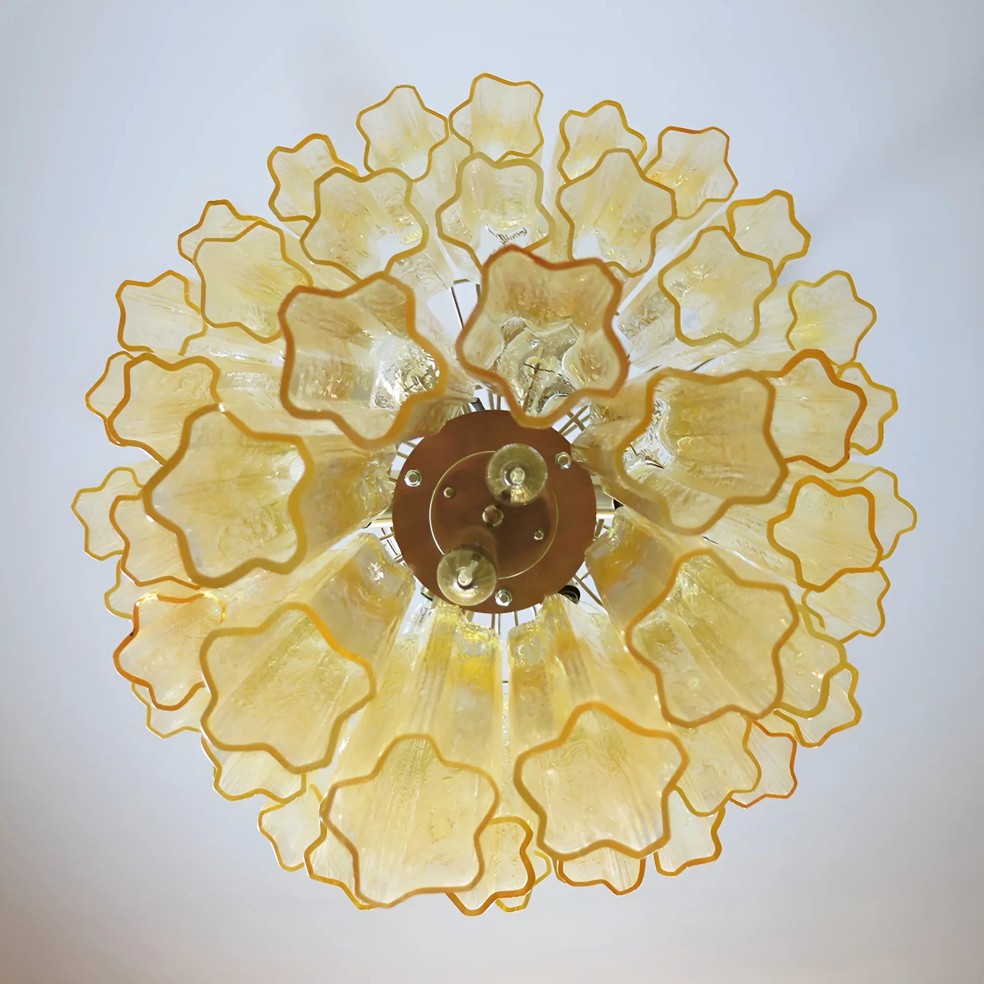 Elegant Yellow Murano Glass Tube Chandelier 25.6"