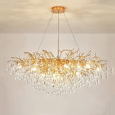 Elsa Raindrop Gold Branch Chandelier For Dinning Room