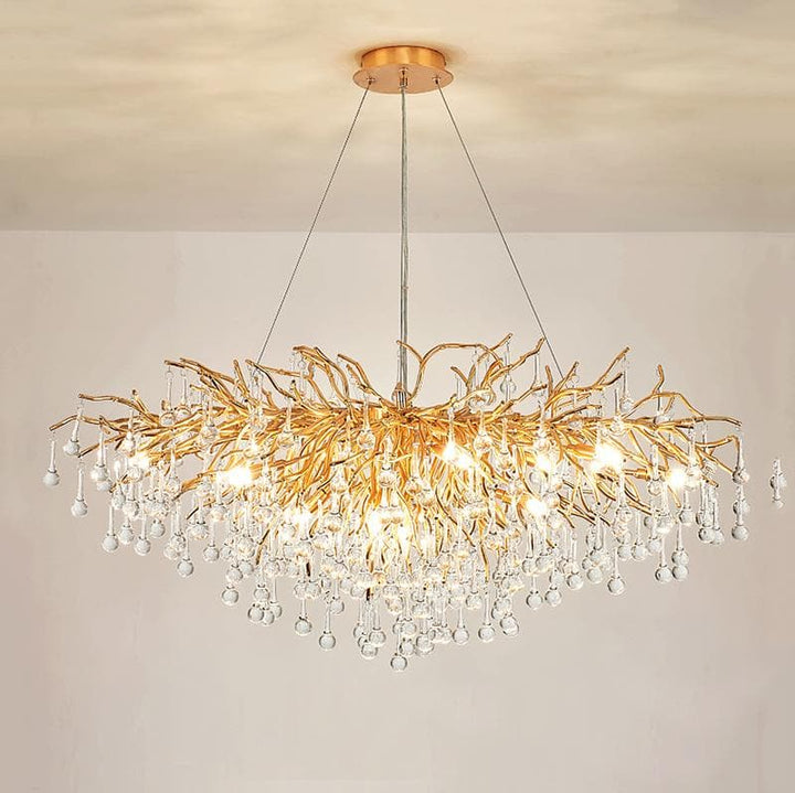 Elsa Raindrop Gold Branch Chandelier For Dinning Room