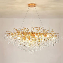 Elsa Raindrop Gold Branch Chandelier For Dinning Room