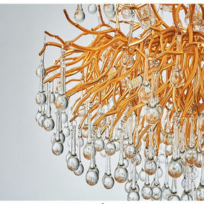 Elsa Raindrop Gold Branch Chandelier For Dinning Room