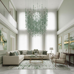 Galaxy Emerald Rainfall Meteor Shower Crystal Spiral Chandelier