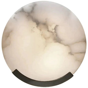 Iris Alabaster Round Plate Sconce, Modern Wall Lamp