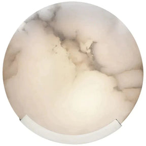 Iris Alabaster Round Plate Sconce, Modern Wall Lamp