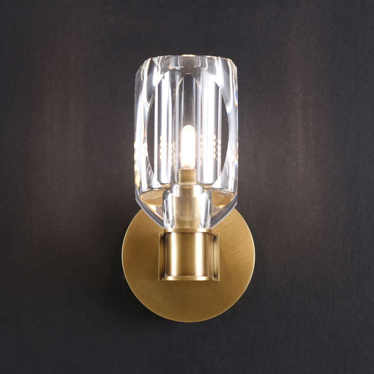 Spike Crystal Glass Cup Wall Sconce