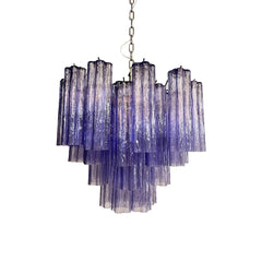 Fantastic Murano Amethyst Glass Tube Chandelier 22.8"