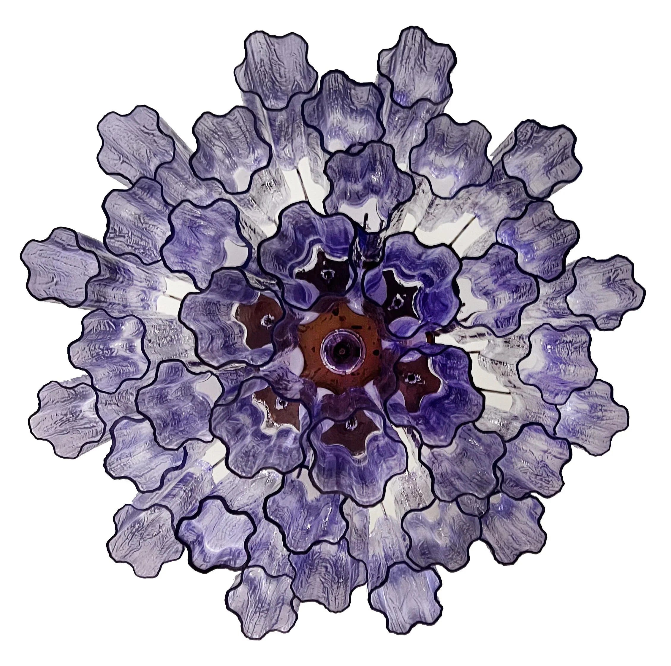 Fantastic Murano Amethyst Glass Tube Chandelier 22.8"