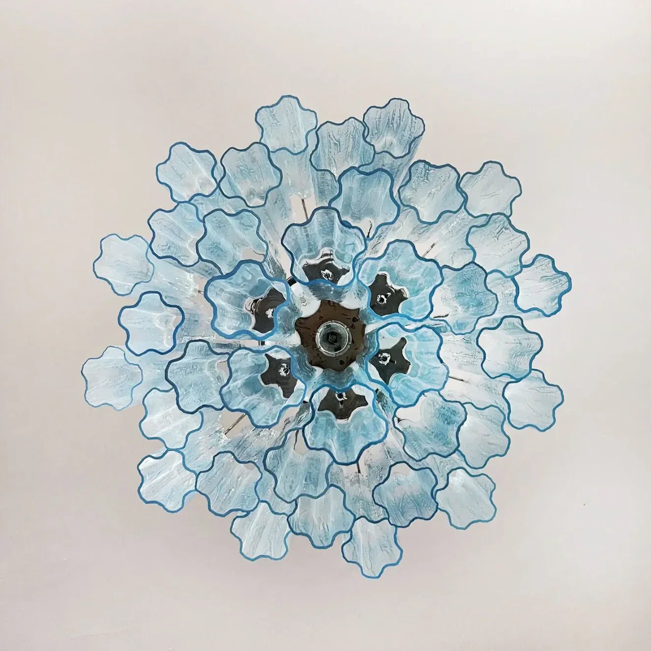 Fantastic Murano Blue Glass Tube Chandelier