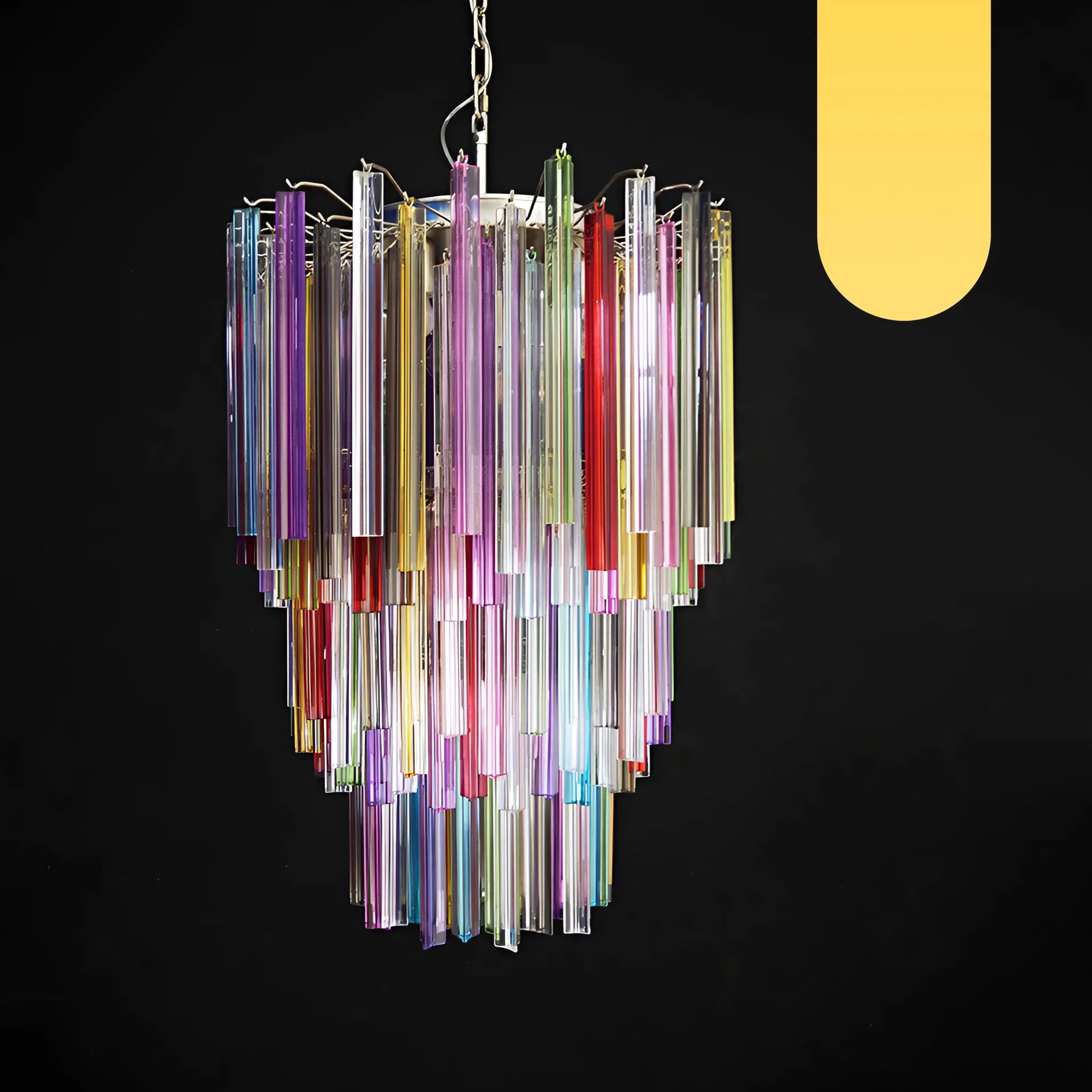 Fantastic Murano Prisms Multicolor Chandelier