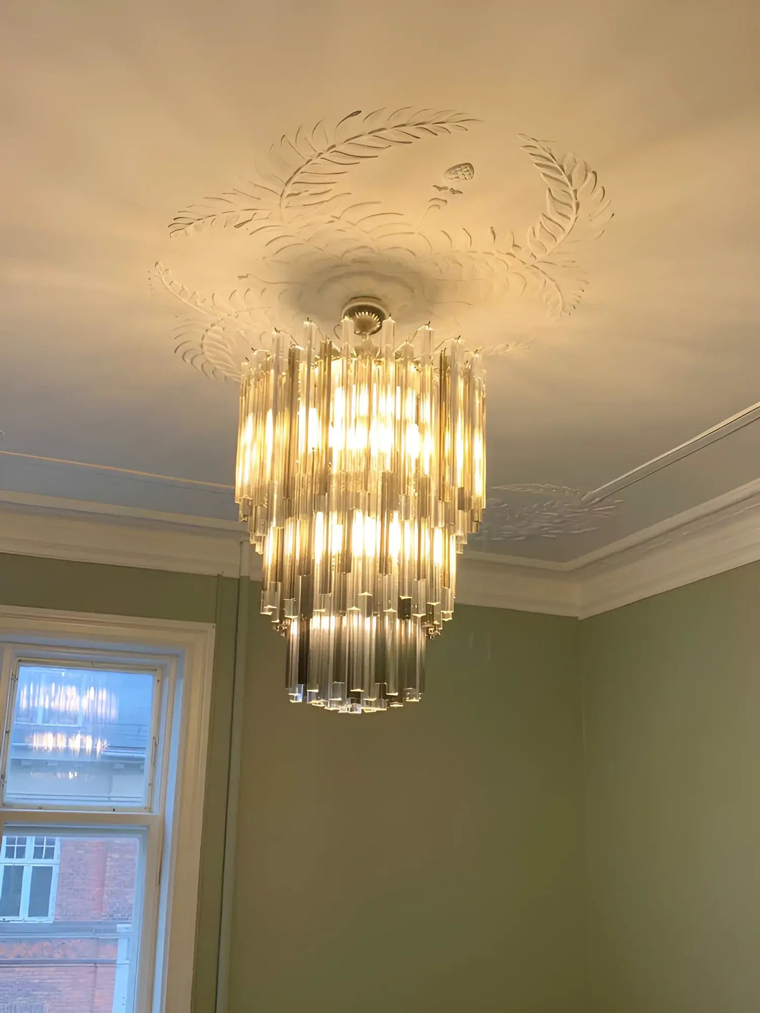 Fantastic Murano Prisms Smoked Transparent Chandelier