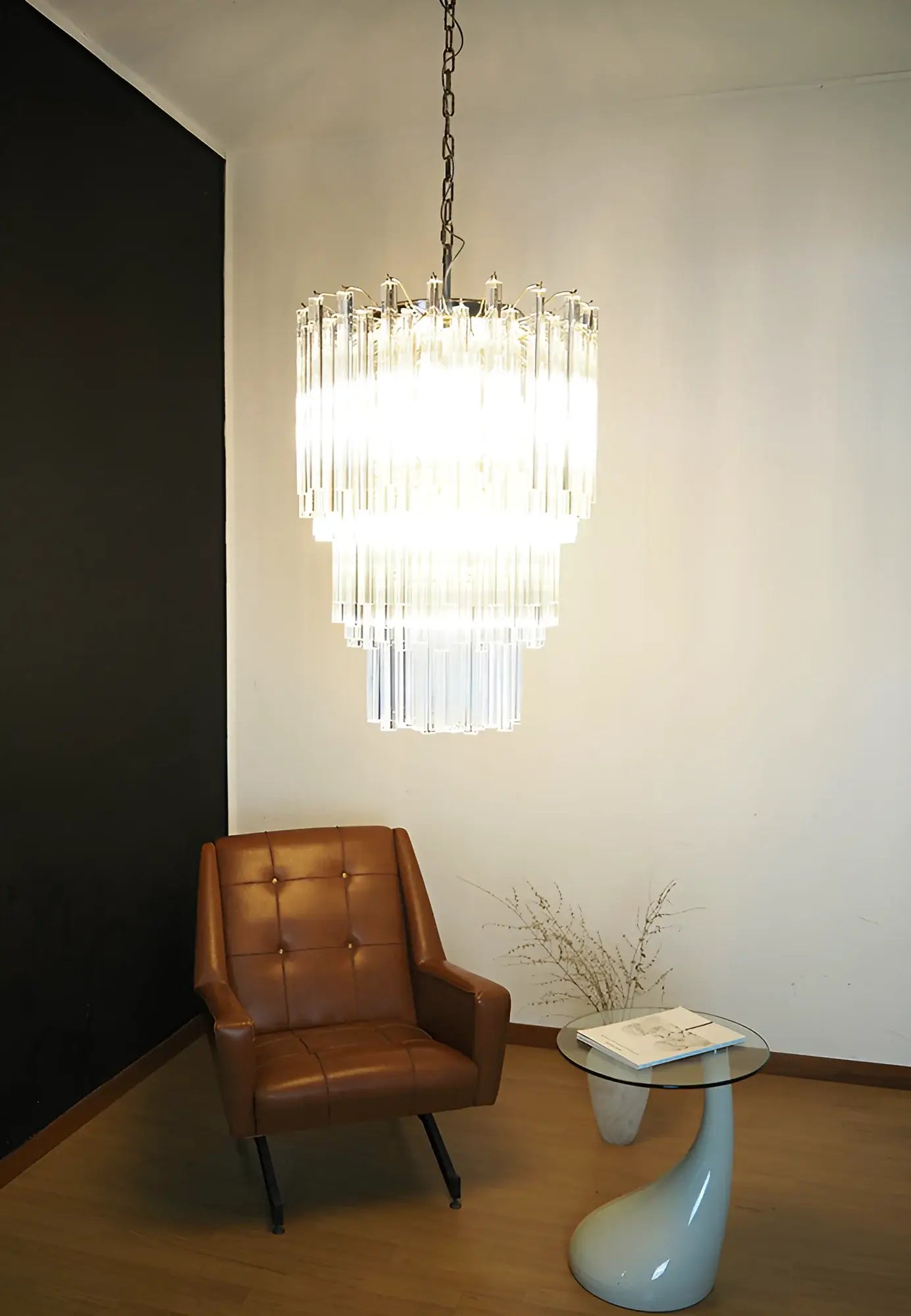 Fantastic Murano Prisms Transparent Chandelier