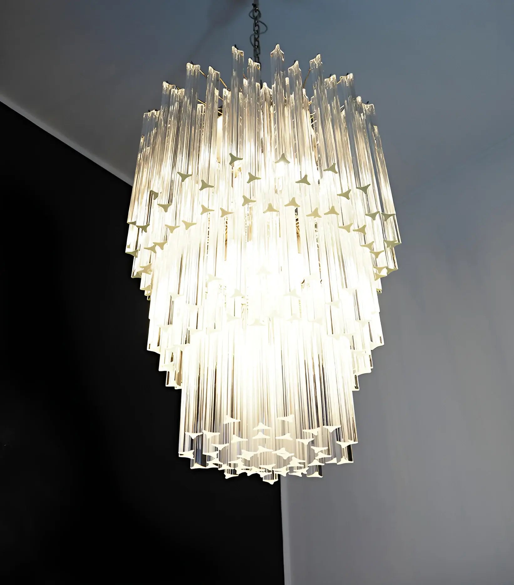 Fantastic Murano Prisms Transparent Chandelier