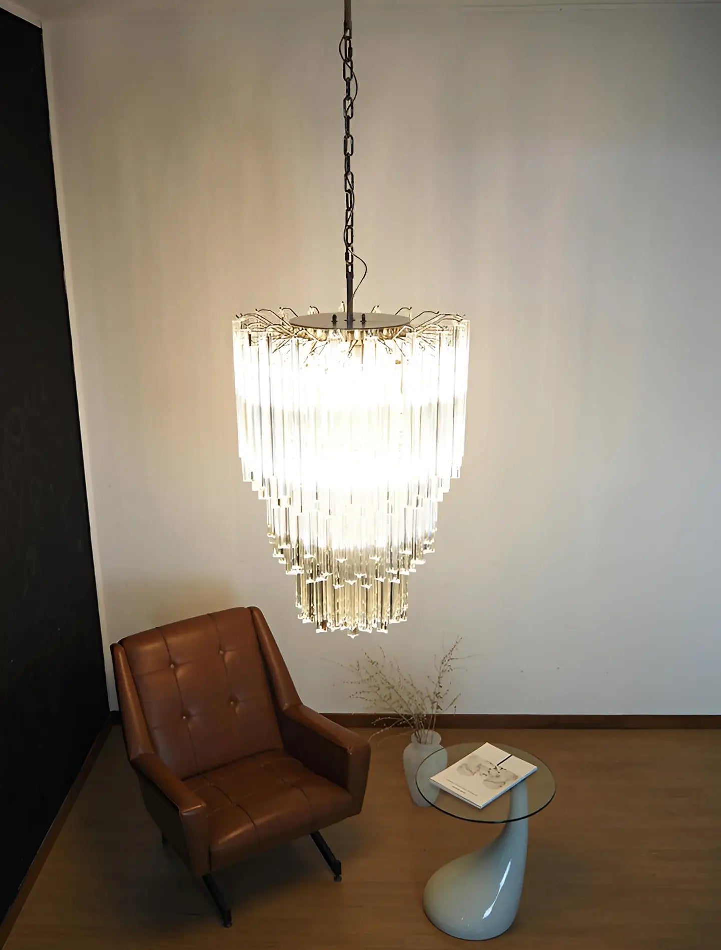 Fantastic Murano Prisms Transparent Chandelier