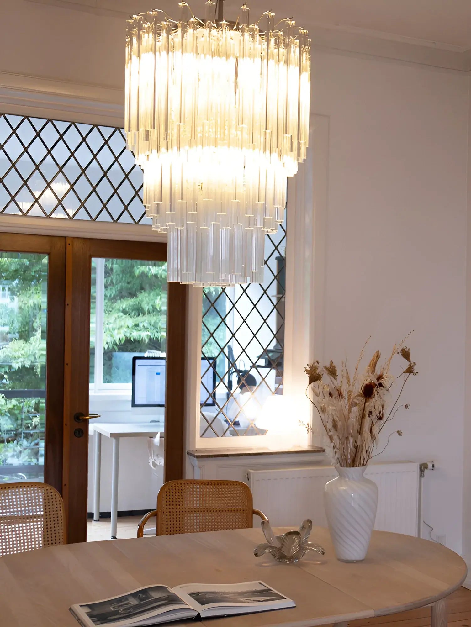 Fantastic Murano Prisms Transparent Chandelier