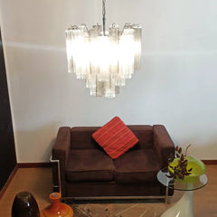 Fantastic Murano Smoked Glass Tube Chandelier 22.8"