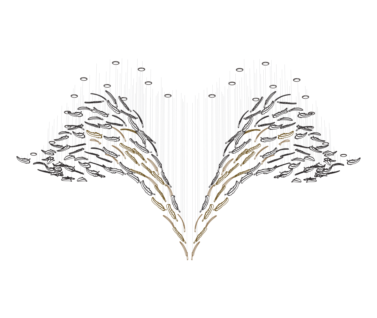 Nenufar Handblown Glass Chandelier L59" 7.9" 9.8" 11.8"