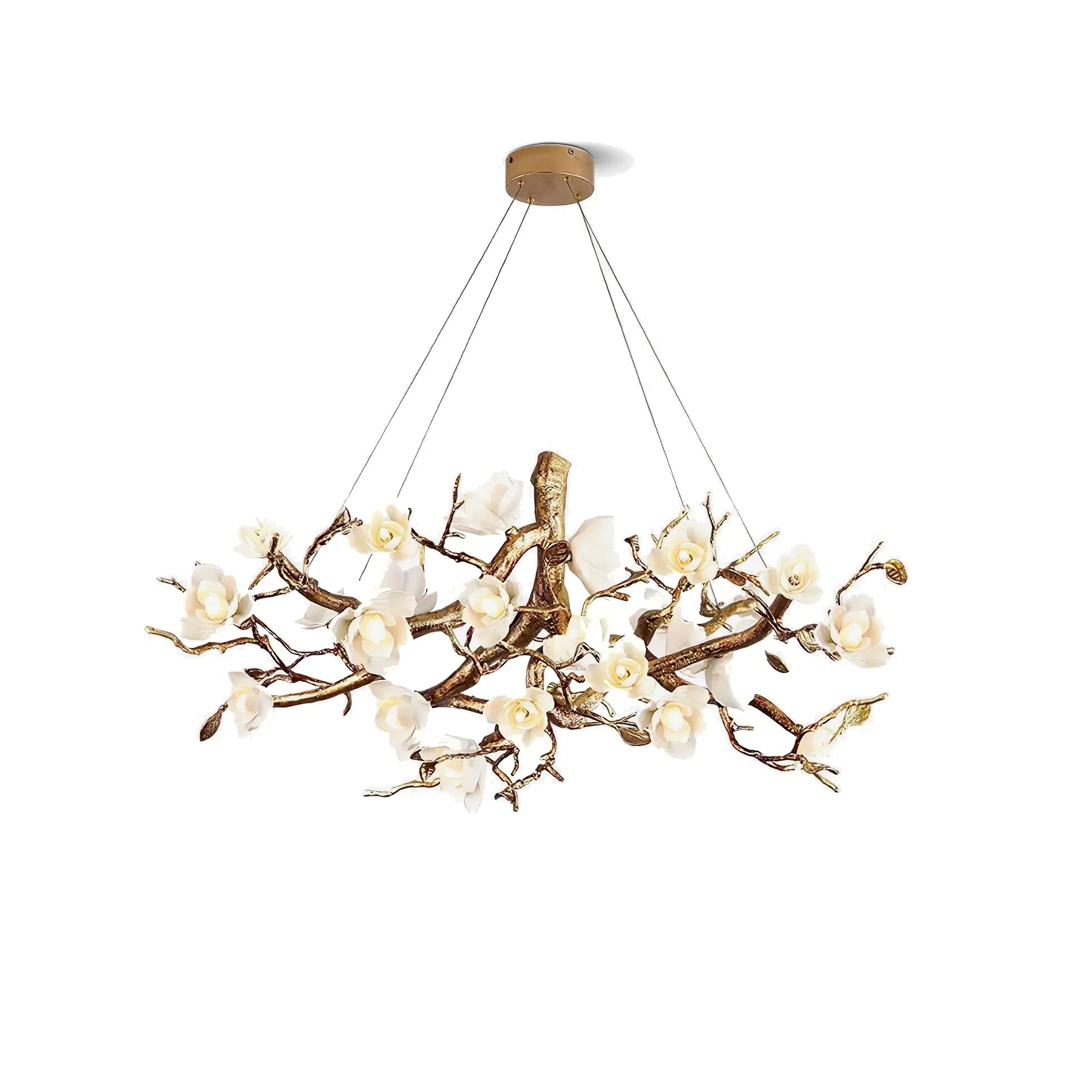 Flora Flower Bloom Branch Brass Chandelier