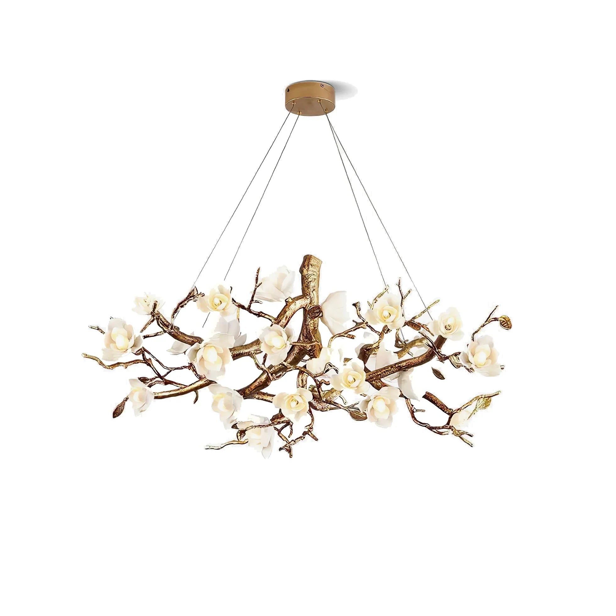 Flora Flower Bloom Branch Brass Chandelier