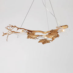 Flora Leaf Branch Brass Chandelier