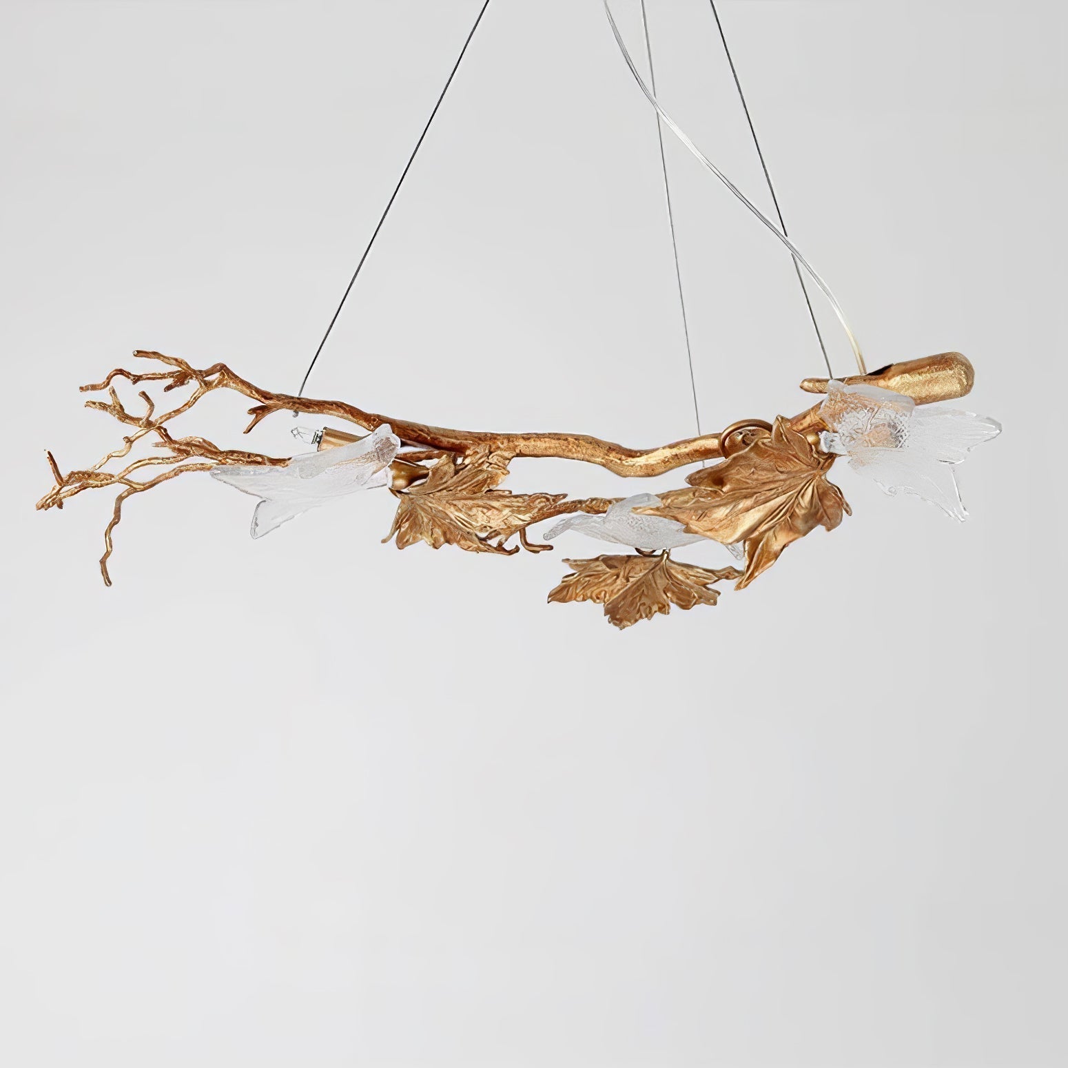 Flora Leaf Branch Brass Chandelier