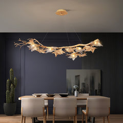 Flora Leaf Branch Brass Chandelier