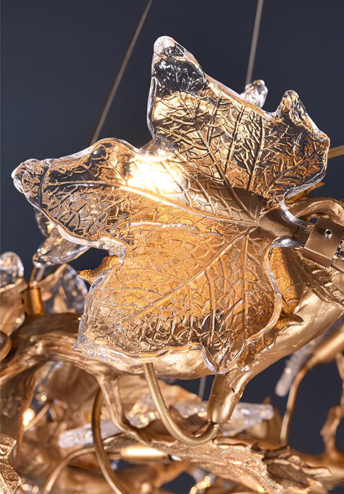 Flora Leaf Branch Brass Chandelier