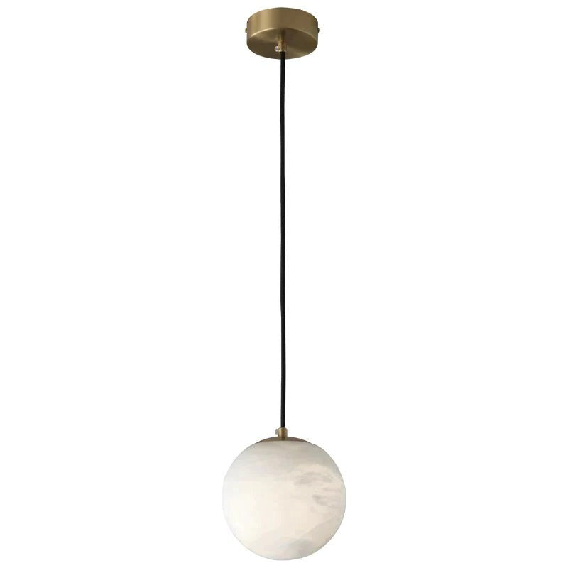 Opulent Alabaster Ball Pendant Light For Kitchen Island