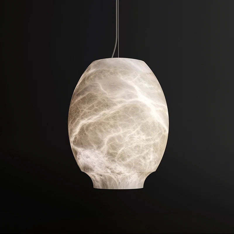 GLOOW Alabaster Lantern Bedside Pendant Light