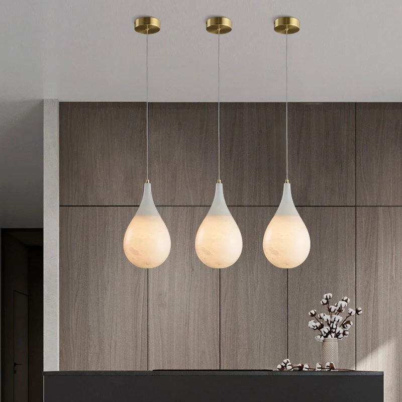 GLOOW Alabaster Raindrop Modern Pendant Light