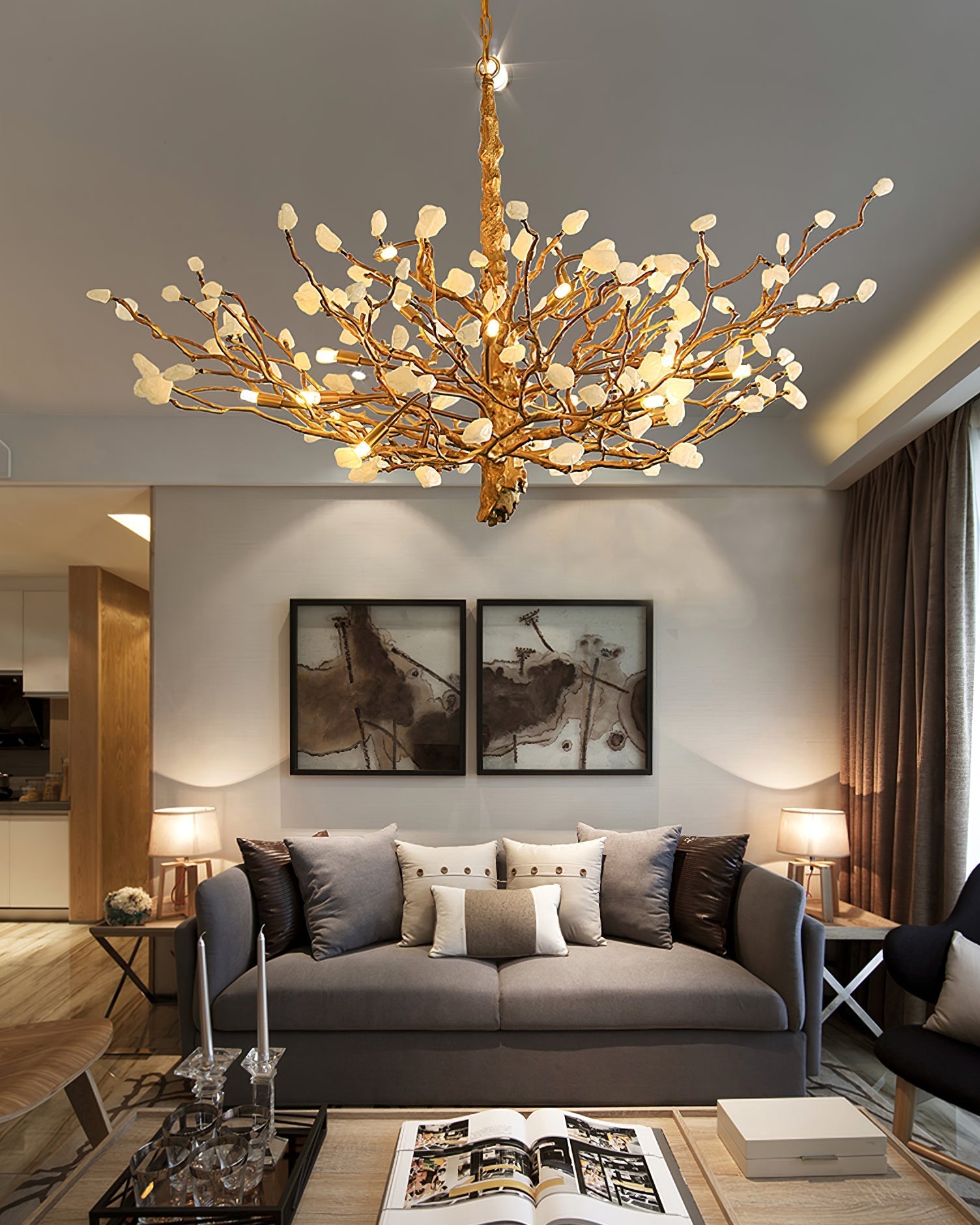Flora Gemstone Branch Chandelier