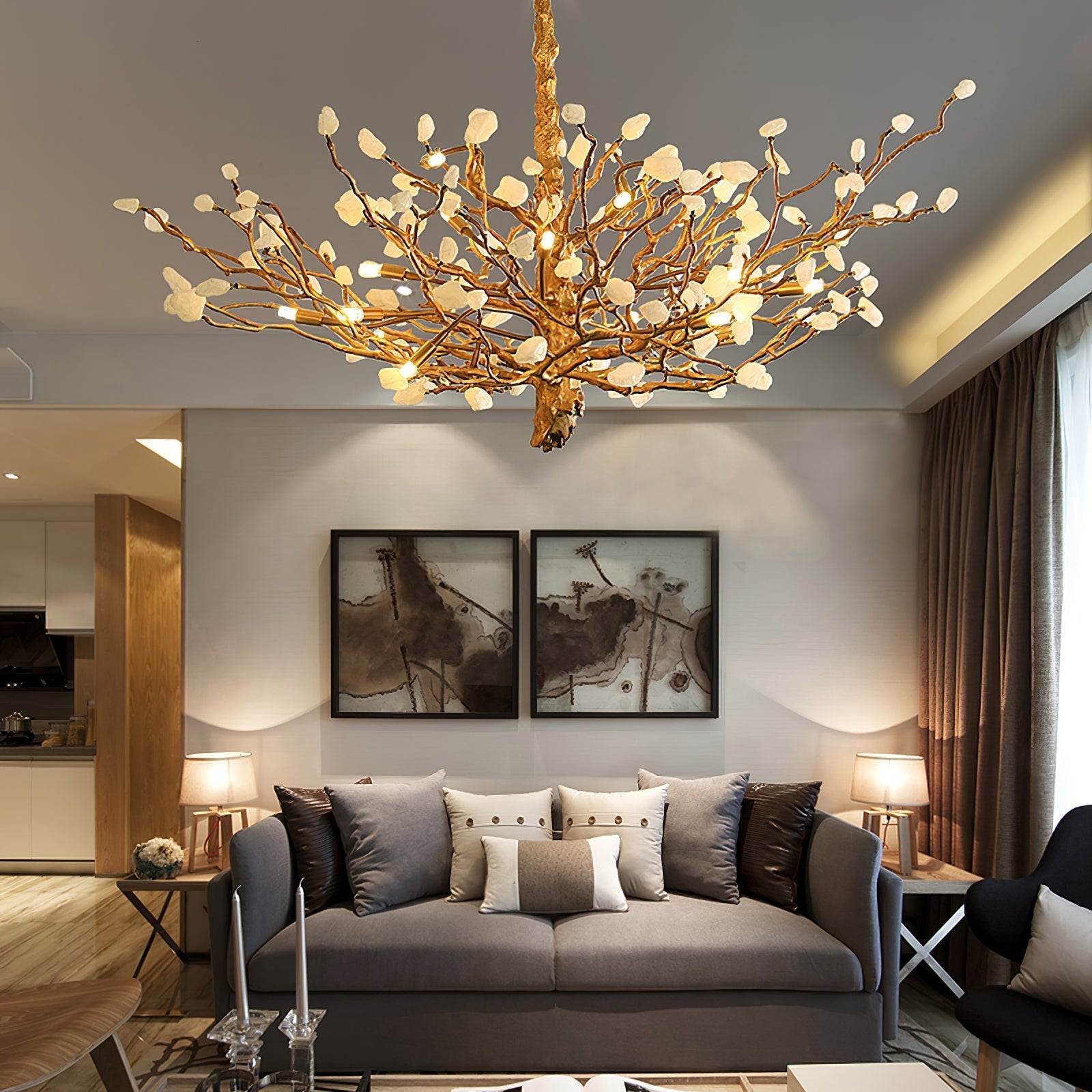 Flora Gemstone Branch Chandelier
