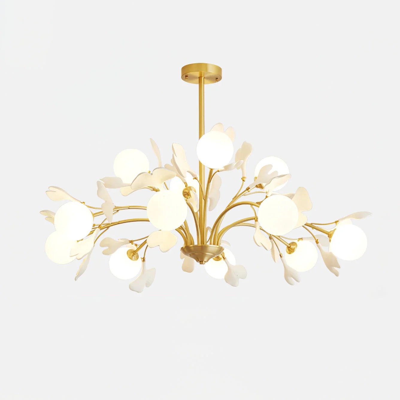 Twilight Branches Ceramic Gingko Chandelier