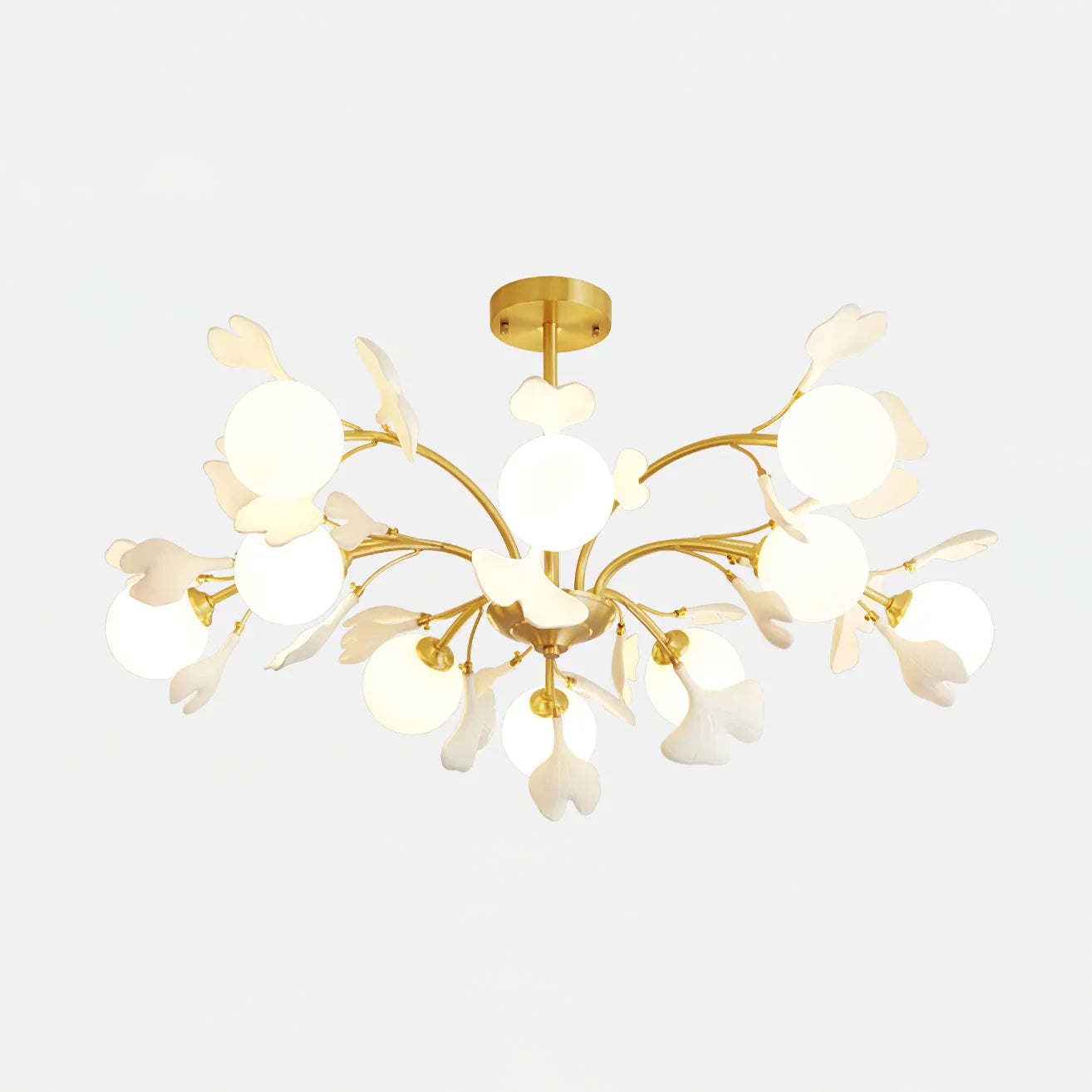 Twilight Branches Ceramic Gingko Chandelier