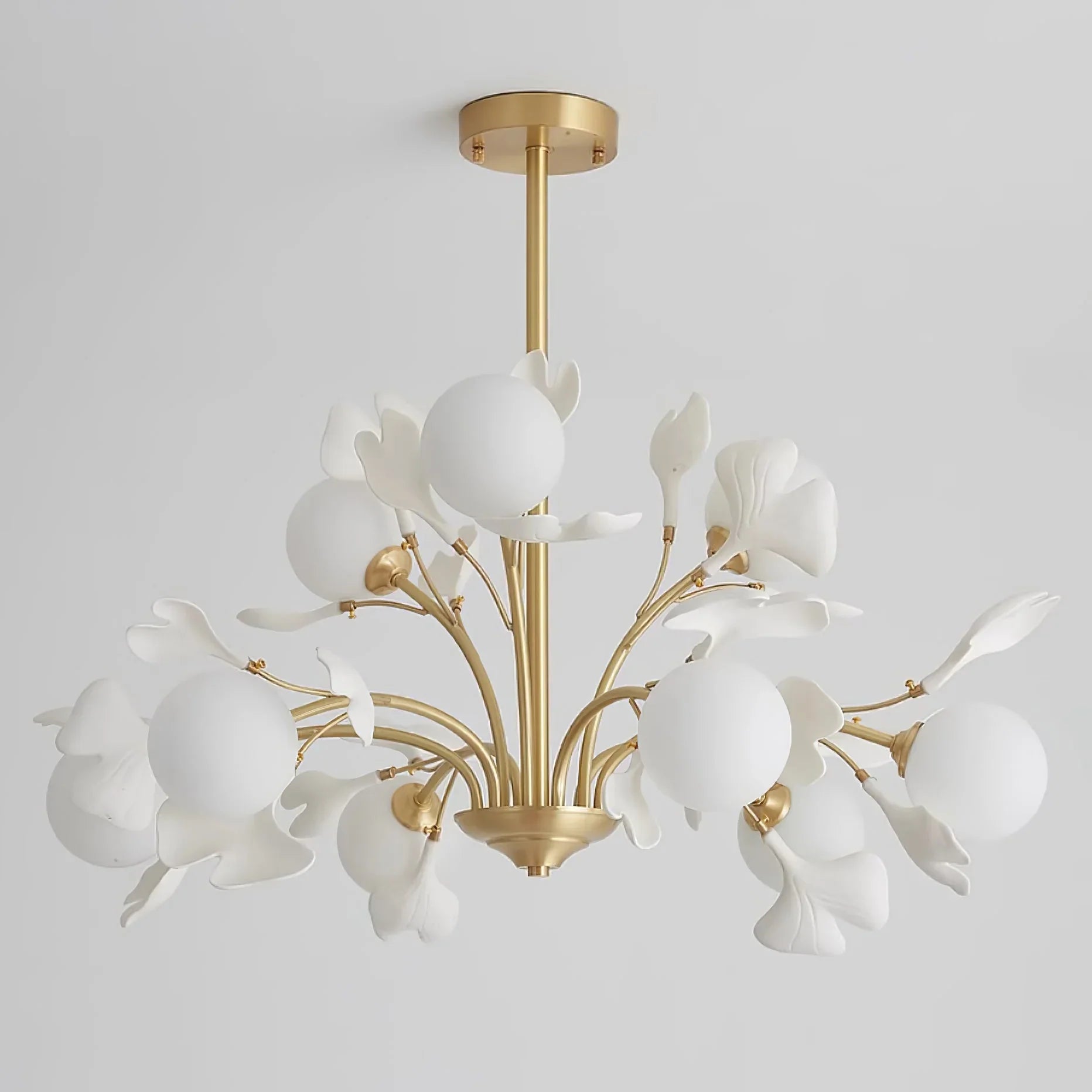 Twilight Branches Ceramic Gingko Chandelier