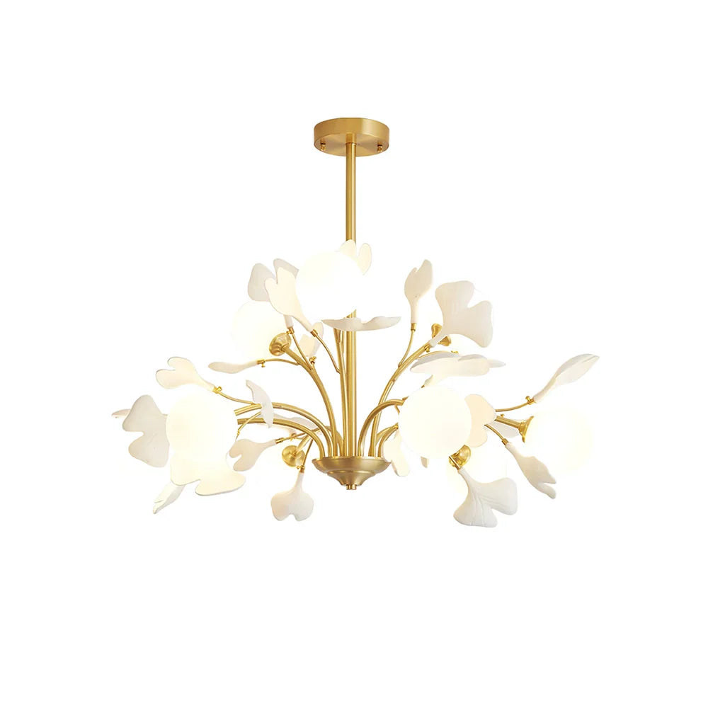 Twilight Branches Ceramic Gingko Chandelier