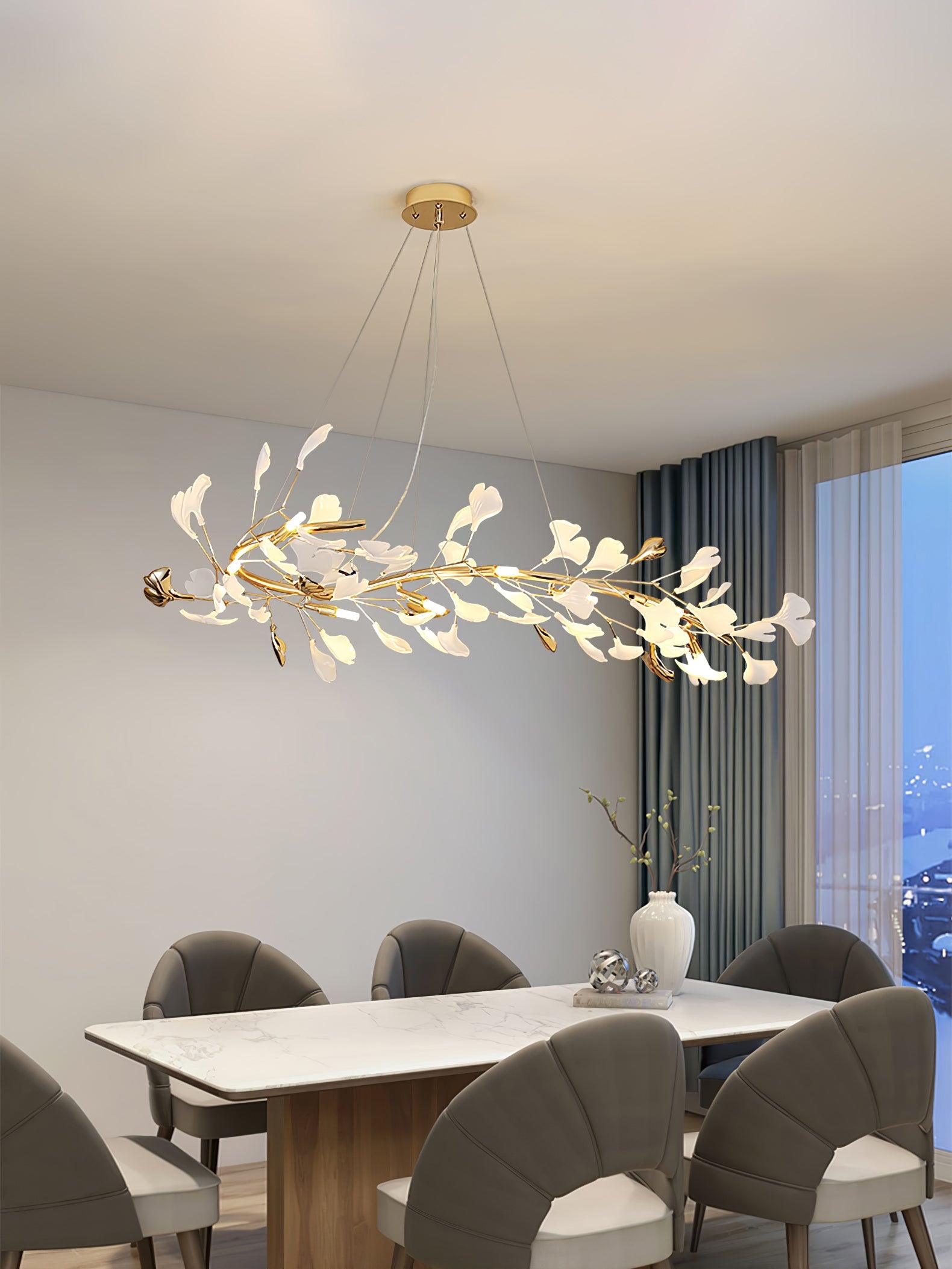 Twilight Branches Ceramic Gingko Chandelier T