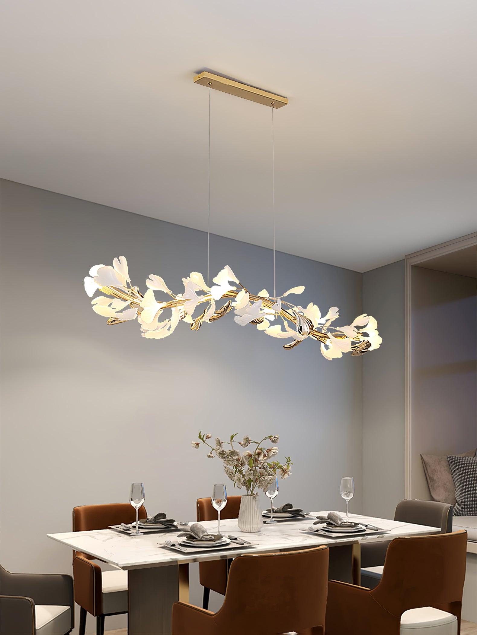 Twilight Branches Ceramic Gingko Chandelier T