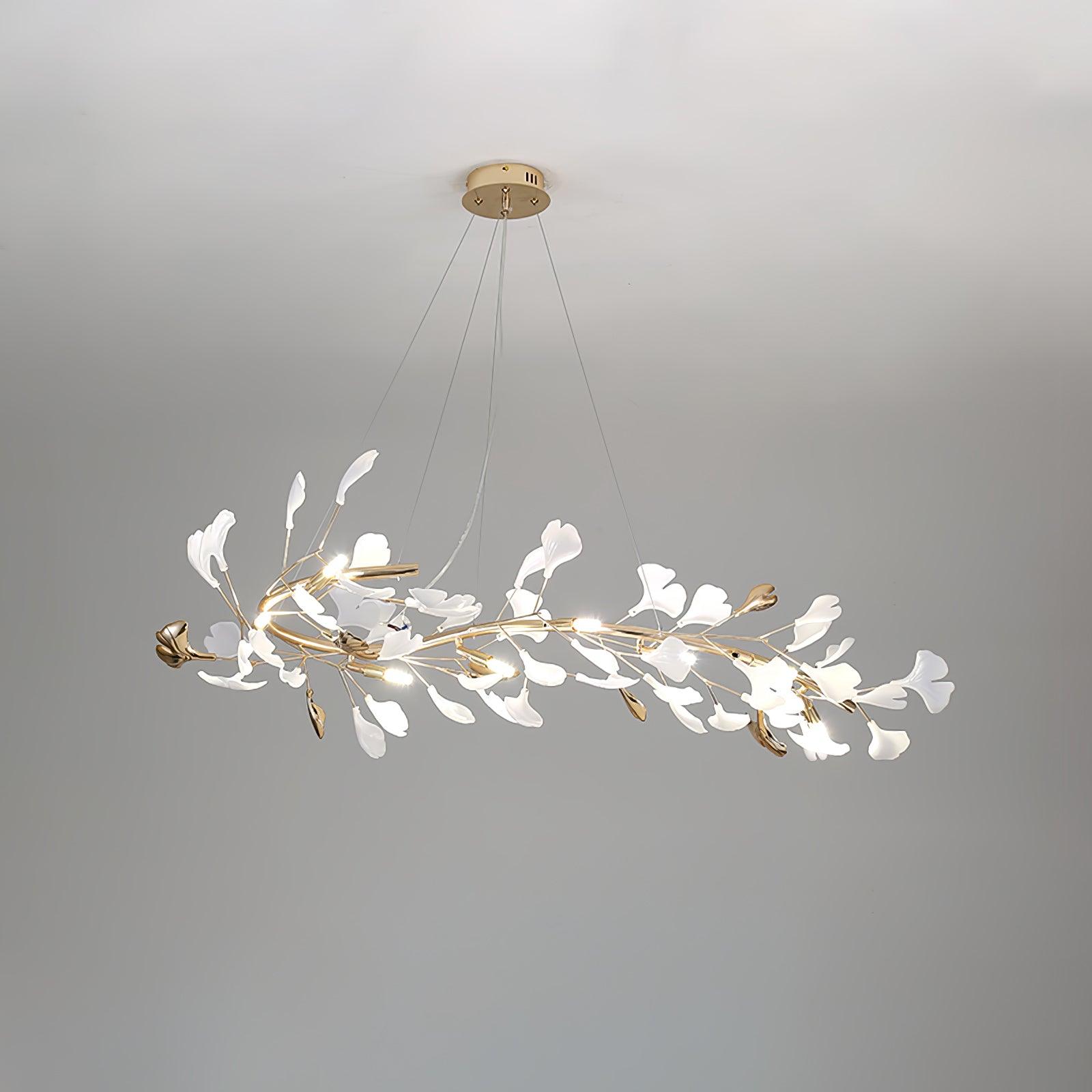 Twilight Branches Ceramic Gingko Chandelier T#size_Model B L 47.2″ x W 25.6″ x H 13.8″
