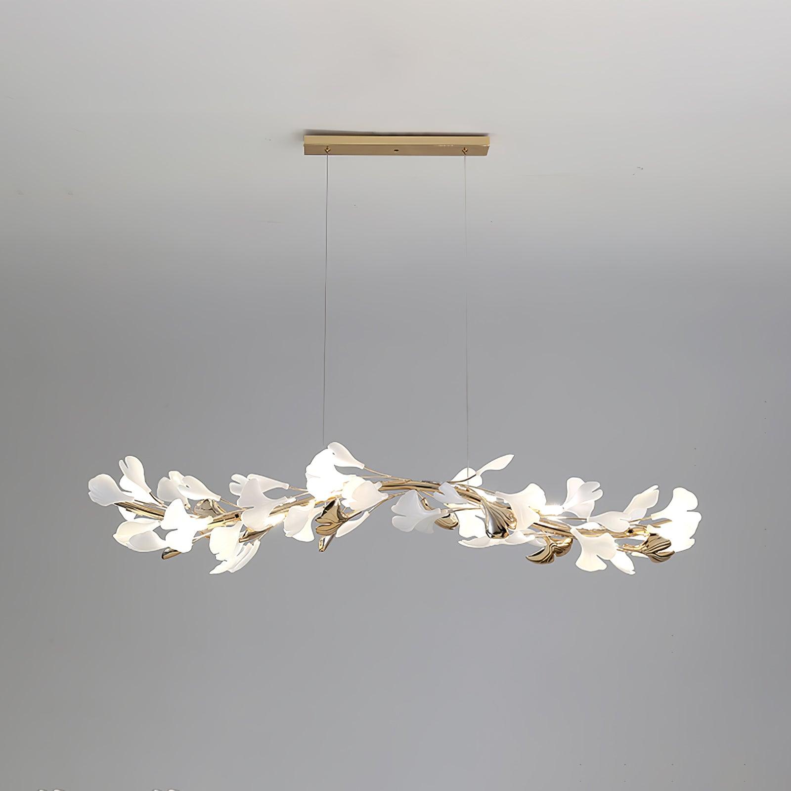 Twilight Branches Ceramic Gingko Chandelier T#size_Model D L 47.2″ x W 7.9″ x H 7.9″